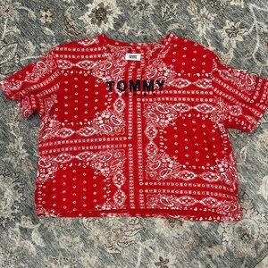 Vintage Tommy Jeans band and print crop top